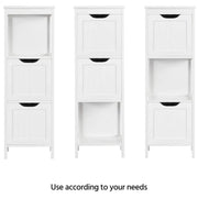 White Bathroom Cabinet 2 Hideaway Drawers 1 Shelf by Yaheetech