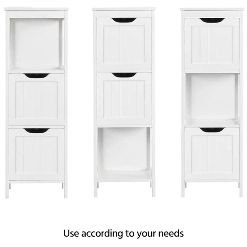 White Bathroom Cabinet 2 Hideaway Drawers 1 Shelf by Yaheetech