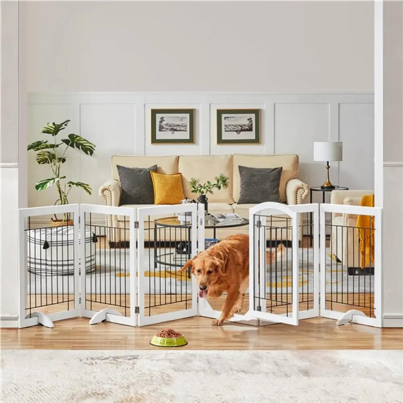 6-Panel Pet Puppy Safety Fence with 3 Support Feet by Yaheetech