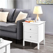 End Table Side Table Nightstand Bedside Table with 2 Drawers by Yaheetech