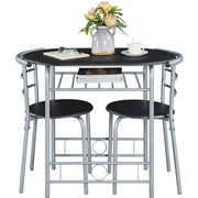 Modern Round Dining Table Set for 2 Chairs + 1 Table by Yaheetech