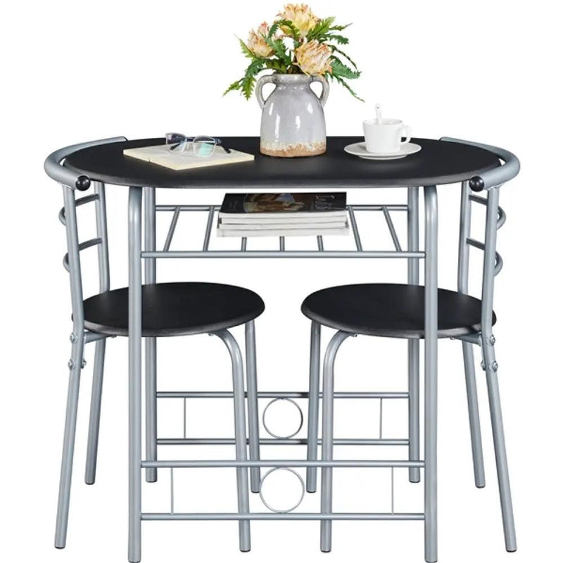 Modern Round Dining Table Set for 2 Chairs + 1 Table by Yaheetech
