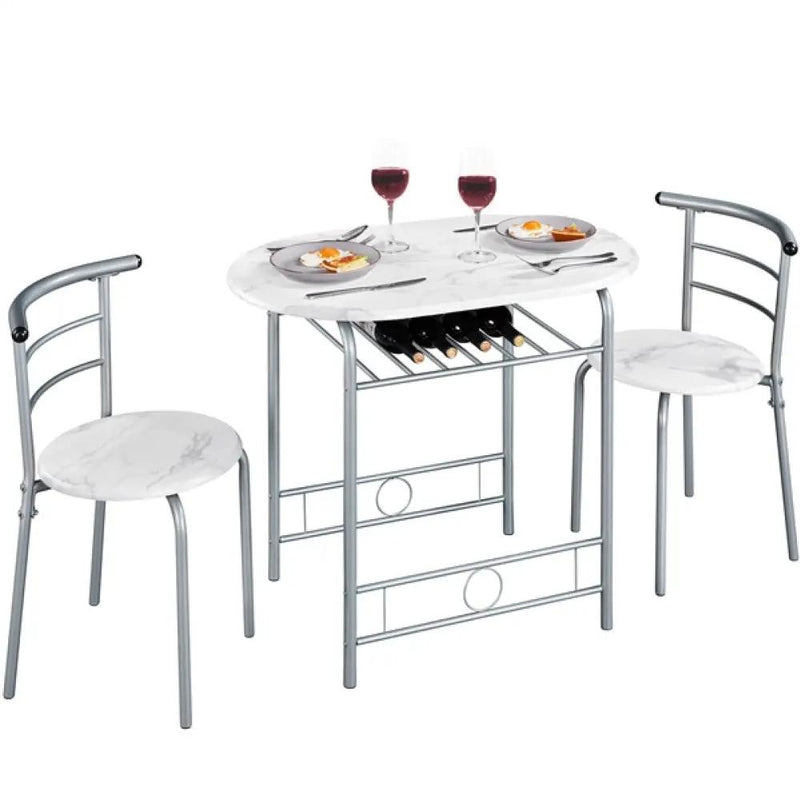 Modern Dining Set 1X Table + 2 Chairs by Yaheetech