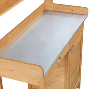 Outdoor Garden Potting Bench Table Work Bench Metal Tabletop by Yaheetech