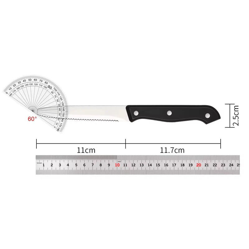 12-piece Kitchen Knife And Accessory Set With High-carbon Stainless Steel Blades, Including Meat And Steak Knives, With ABS Handles - Primary color by China Dropship