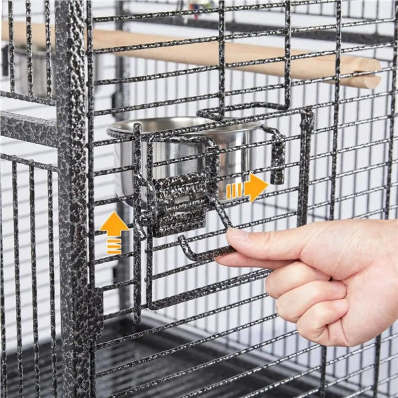 H68.5'' Play Top Parrot Cage Metal Rolling Bird Cage by Yaheetech