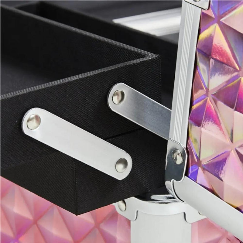 3-in-1 Rolling Makeup Train Case Portable Cosmetic Trolley by Yaheetech