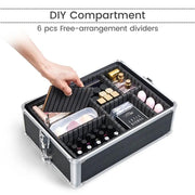 5-In-1 Professional Aluminum Rolling Cosmetic Makeup Train Cases Trolley by Yaheetech