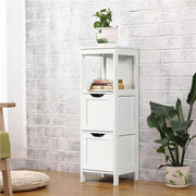 White Bathroom Cabinet 2 Hideaway Drawers 1 Shelf by Yaheetech