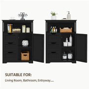 90cm Height Bathroom Floor Cabinet MDF Wooden Storage Organizer by Yaheetech
