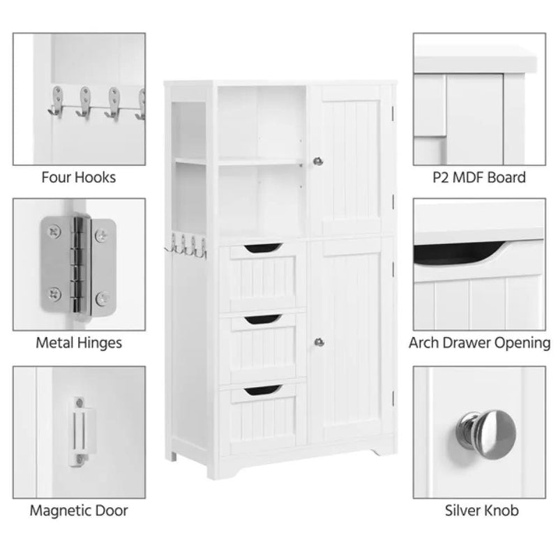 Freestanding Floor Cabinet Bathroom Storage by Yaheetech