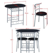 Modern Round Dining Table Set for 2 Dining Chairs by Yaheetech