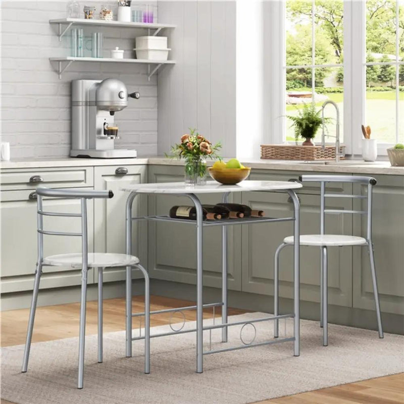 Modern Dining Set 1X Table + 2 Chairs by Yaheetech