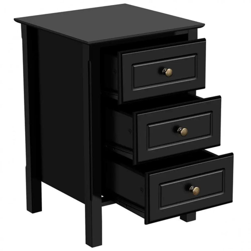 2x Side Table Nightstand End Table 3-drawer Side Table by Yaheetech