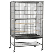 52″ H Large Parrot Cage Rolling Metal Bird Cage by Yaheetech