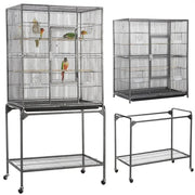 63’’H Large Parrot Cage w/ Stand Rolling Metal Pet Cage by Yaheetech