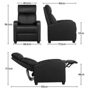 Yaheetech Recliner Chair PU Leather Recliner Sofa Adjustable Modern Single Reclining Chair Recliner Chair PU Leather Recliner Sofa Adjustable Modern Single Reclining Chair