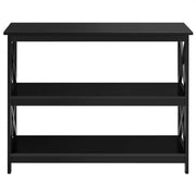 3-Tier Wooden Console Table Sofa Side Table with X-shape by Yaheetech