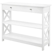 Wooden Console Table with 1 Drawer and 2 Open Shelves Versatile Entryway Table by Yaheetech