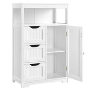 Bathroom Floor Cabinet MDF Wooden Storage Organizer w/ Drawers by Yaheetech