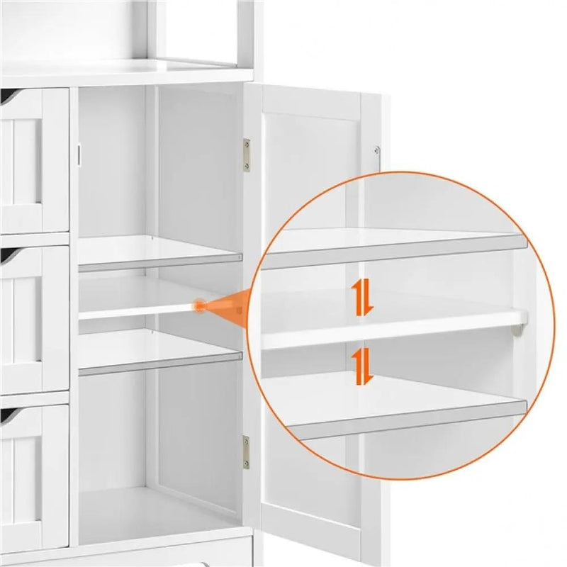 Bathroom Floor Cabinet MDF Wooden Storage Organizer w/ Drawers by Yaheetech