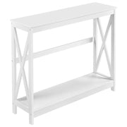 2-Tier X-Design Console Table Industrial Side Console Table End Table by Yaheetech