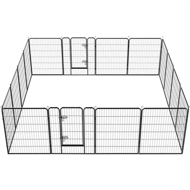 16 Panels Heavy Duty Pet Playpen Pet Exercise Barrier Fence by Yaheetech