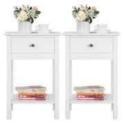 2PCS High Quality Bedside End Table Storage Cabinet by Yaheetech