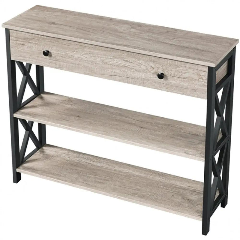 Vintage Wooden Console Table Hall Table Entryway Table by Yaheetech