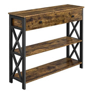 2-Tier X-Design Console Table Hall Table by Yaheetech