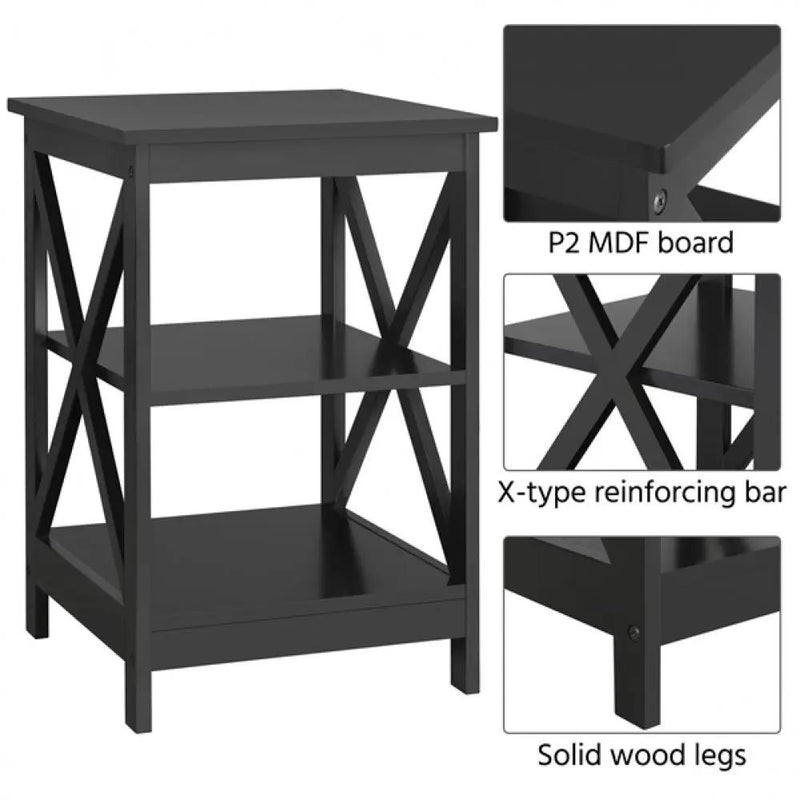 1 Pair Side Table End Table Coffee Table by Yaheetech