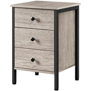 3 Drawer Nightstand Storage Nightstand Metal Frame Dresser Organizer by Yaheetech
