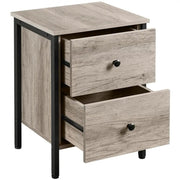 Metal-Framed Side Table with 2 Drawers by Yaheetech