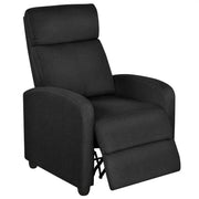 Yaheetech Black Fabric Recliner Chair – Plush Manual Reclining Armchair with Footrest Black Fabric Recliner Chair – Plush Manual Reclining Armchair with Footrest