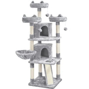 Large Cat Tree Big Cat House Plush Cat Tower by Yaheetech