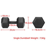 2 x 7.5kg/16.5lb Dumbbell Set by Yaheetech