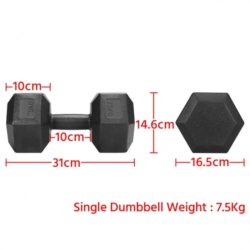 2 x 7.5kg/16.5lb Dumbbell Set by Yaheetech