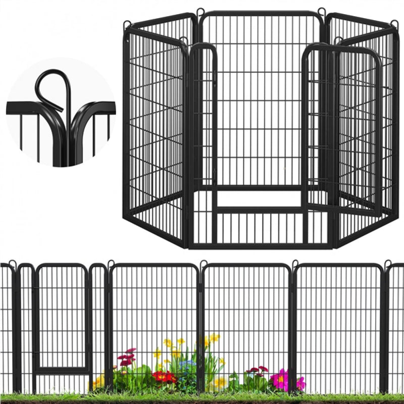 100cm Tall 6 Panels Heavy Duty Dog Playpen Exercise Barrier Outdoor Indoor Fence by Yaheetech