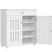 4 Tier Shoe Storage Cabinet 1 Drawer Closed Adjustable Shoes Rack by Yaheetech