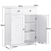 Free-Standing Bathroom Cabinet Storage Cabinet with 1 Drawer 2 Doors by Yaheetech