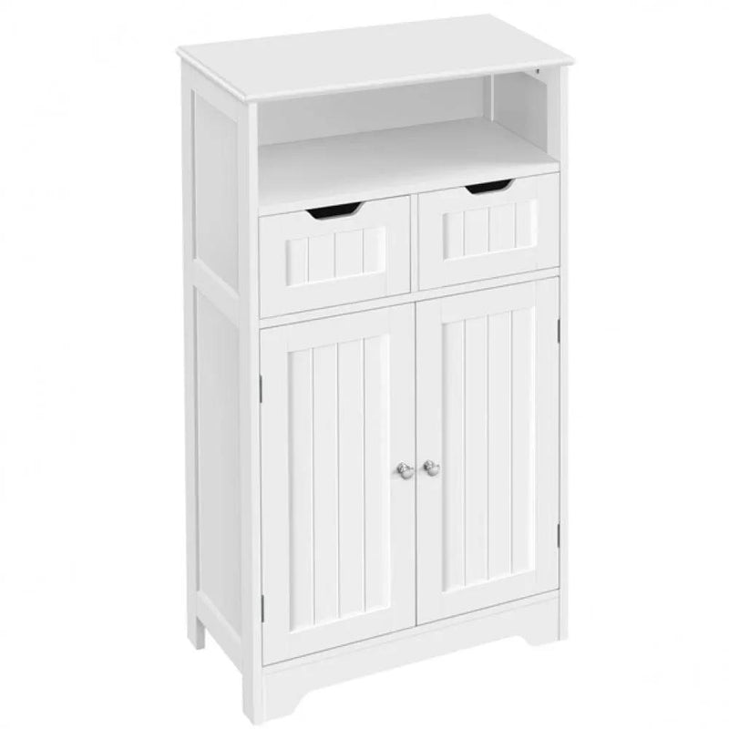 Bathroom Floor Storage Cabinet with 2 Drawers & Shelf Height-Adjustable Cabinet by Yaheetech