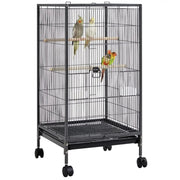 40-Inch H Wrought Iron Bird Cage with Rolling Stand by Yaheetech