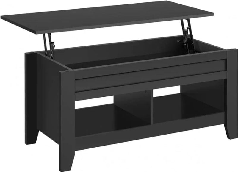 Shaker Design Lift Top Coffee Table w/Storage & 2 Open Shelves by Yaheetech
