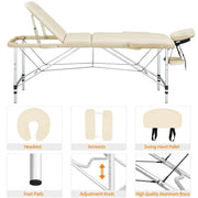 Professional 3 Fold Massage Bed Adjustable Massage Equipment by Yaheetech