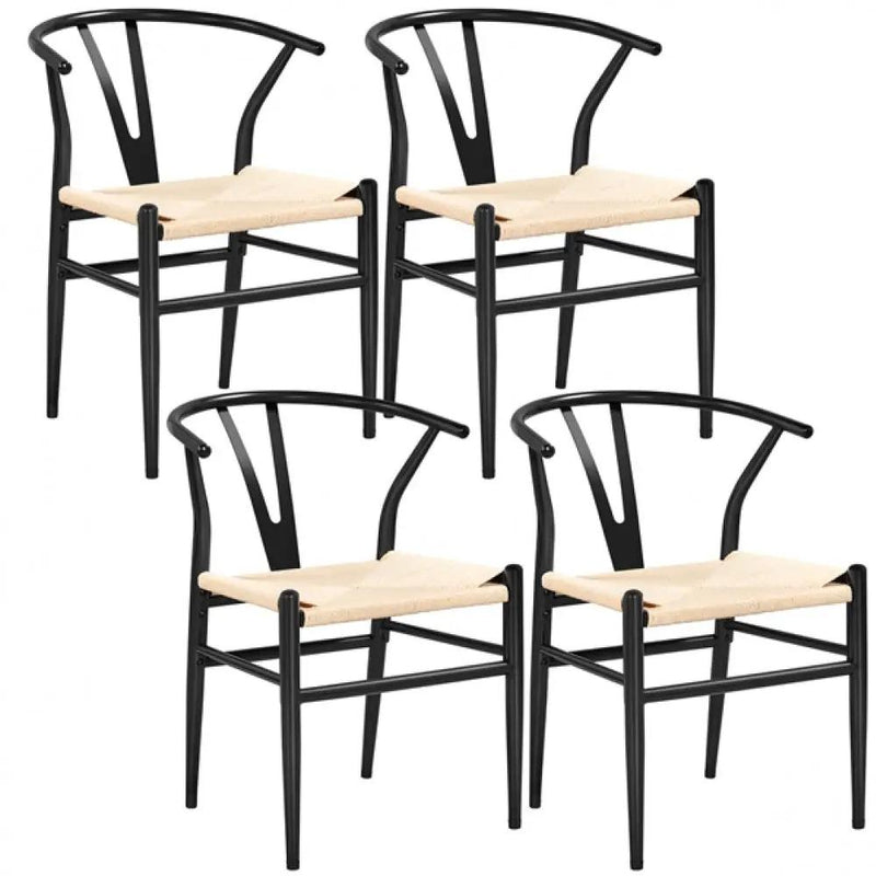 4PCS Weave Arm Chairs by Yaheetech