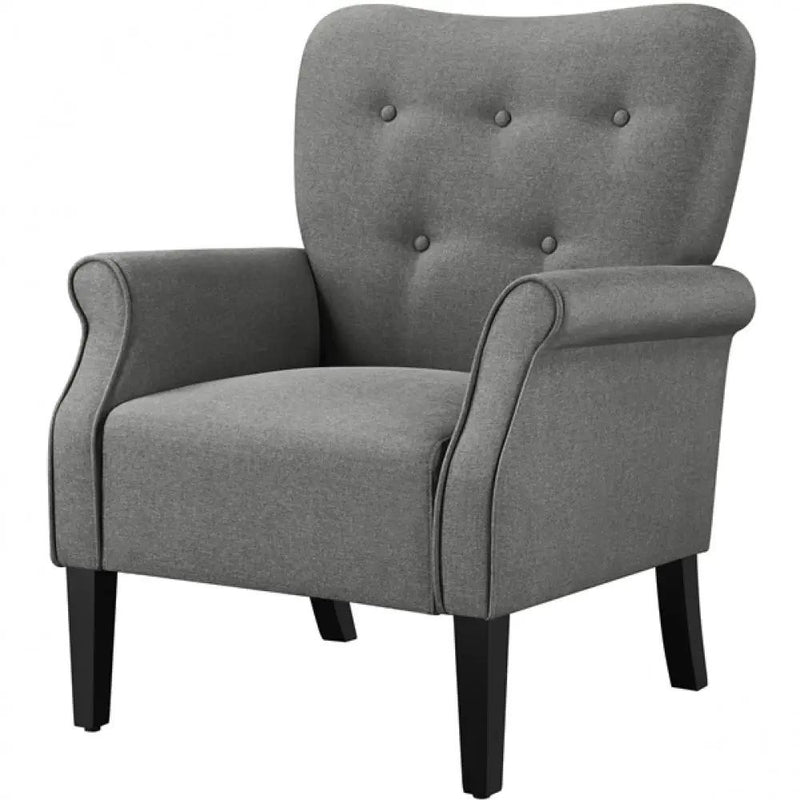 Mid-century Modern Accent Chair Upholstered Roll Armchair by Yaheetech