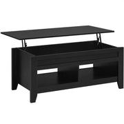 L 120cm Lift Top Coffee Table w/Hidden Compartment & 2 Open Shelves by Yaheetech