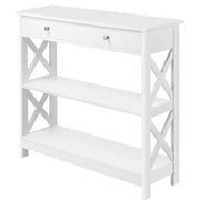 Wooden Console Table with 1 Drawer and 2 Open Shelves by Yaheetech