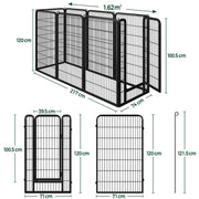 120cm Tall 8 Panels Dog Playpen Panels Foldable Metal Pet Fence by Yaheetech