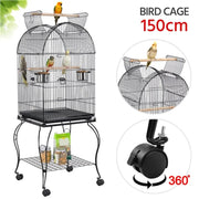 Open Top Metal Bird Cage Rolling Parrot Cage by Yaheetech